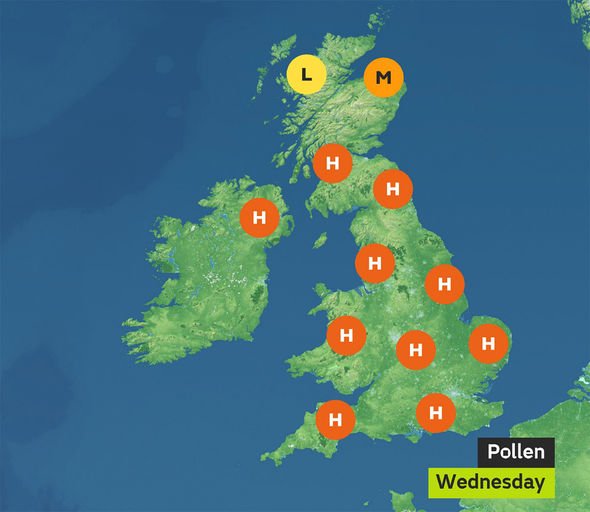 nombre de pollen au royaume-uni