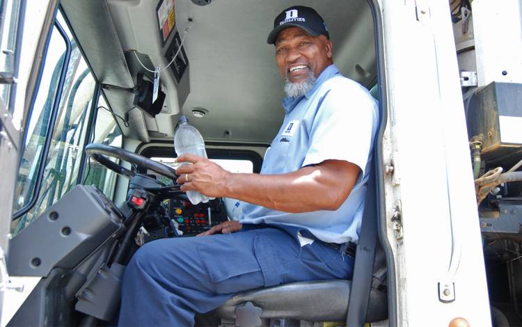 Buck King dans son camion.