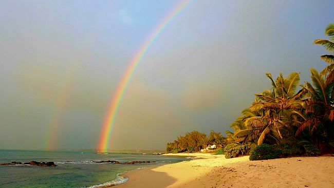 Météo à Maurice avec arc-en-ciel Météo à l'île Maurice avec rainbow