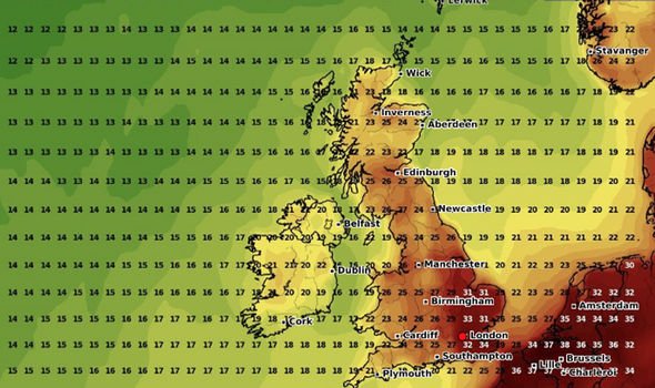 Heatwave UK: Les températures jeudi toucheront également le milieu des années 30