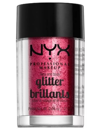 un contenant de paillettes pour le corps de la marque NYX en rouge